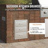 16W x 21.5H x 18D Stainless Steel 3-Tier Outdoor Storage Drawer