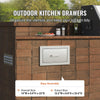 Outdoor Kitchen Double Access Drawers Stainless Steel Flush Mount for BBQ Island