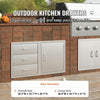 Outdoor Kitchen Door and Drawer Combo with Triple Drawers for BBQ Island