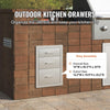 Outdoor Kitchen Triple Access Drawers Stainless Steel Flush Mount for Grill Station