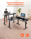 Electric Adjustable L Shaped Desk for Home Office