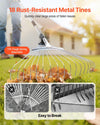 Adjustable Leaf Rake for Lawn and Yard Cleanup