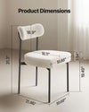 Boucle Dining Chairs Set for Modern Dining Room