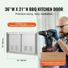 Double Stainless Steel BBQ Access Doors with Vents for Grill Station