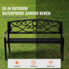 Outdoor Metal Garden Bench with Backrest for Yard and Porch