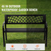 Outdoor Metal Garden Bench with Armrests for Garden and Park