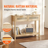 Rattan Console Table with Storage for Entryway and Living Room