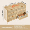 Rattan Dresser with Storage Drawers for Bedroom