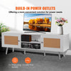 Rattan TV Stand with Storage for Living Room