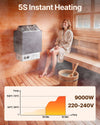 Electric Sauna Heater with Built In Controls for Home Spa