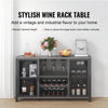 Industrial Bar Cabinet with Wine Storage for Home and Kitchen