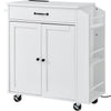 32x15x34 in Kitchen Cart with Drawer, Adjustable Shelf, Power Strip, Rolling Island