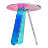 Acrylic Rainbow Side Table 17.7 in 22 lb Capacity Glossy Finish