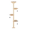 Wall-Mounted Cat Furniture Set with 4 Boards, 4 Posts, 3 Toy Balls