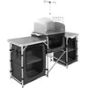 Portable Camping Cooking Table with Windshield and Lamp Stand