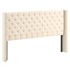 Adjustable Height Headboard with High-Density Foam and Diamond Tufted Design