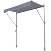 78 in x 47 in Retractable Awning with Adjustable Support Poles and Privacy Curtain