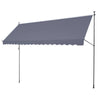 178 x 47 in Retractable Patio Awning with Manual Crank and Waterproof Coating