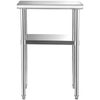 24 x 18 in Stainless Steel Heavy-Duty Food Prep Table with Adjustable Undershelf