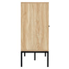 Versatile Rattan Buffet Cabinet with Adjustable Storage and Vintage Aesthetic