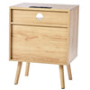 Flexible Multi-Use Rattan Nightstand with Power Strip and Storage