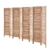 128 in Wooden Privacy Screen Room Divider with 8 Panels Rustic European Design