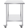 30 in x 18 in x 38 in Stainless Steel Work Table with Adjustable Shelves