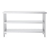 14 x 60 x 34 in Stainless Steel Work Table with 3-Tier Storage