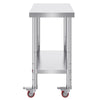 30 in W x 18 in D x 34 in H Stainless Steel Work Table with Adjustable Shelves