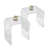 C-Shaped Clear Acrylic End Table 6.3x12x18.1 in, 55 lb Capacity, No Assembly