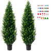 2 Pack 60 in Cedar Artificial Trees for Indoor Outdoor Use