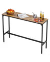 High Pub Table with Adjustable Footpads and Detachable Footrest Bar