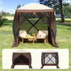 6x6FT Pop-Up Camping Gazebo Screen Tent with Windproof Cloths
