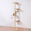 Wall-Mounted Cat Furniture Set with 4 Boards, 4 Posts, 3 Toy Balls