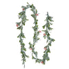 6.6-ft Christmas Garland with LED Lights, Olive Leaves and Red Berries