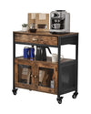 Farmhouse Coffee Bar Cabinet with Storage for Kitchen and Entryway