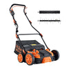 15A Electric Dethatcher Scarifier 16 in 2-in-1 with Adjustable Handle and Depth Settings