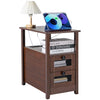 5-in-1 Charging Station Farmhouse End Table with Ample Storage and Easy Assembly