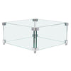 Square Fire Pit Wind Guard Glass Shield for Outdoor Use