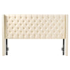 Adjustable Height Headboard with High-Density Foam and Diamond Tufted Design