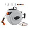 100ft x 1/2in Retractable Garden Hose Reel with 9-Pattern Nozzle