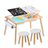 Sensory Activity Table Set with 2 Chairs and Storage Bins for Toddlers