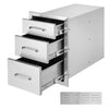 Outdoor Kitchen Triple Access Drawers Stainless Steel Flush Mount for Grill Station