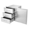 Outdoor Kitchen Door and Drawer Combo with Triple Drawers for BBQ Island