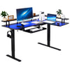 Height Adjustable L Shaped Gaming Desk