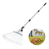Adjustable Leaf Rake for Lawn and Yard Cleanup