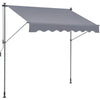 78 in x 47 in Retractable Awning with Adjustable Support Poles and Privacy Curtain