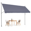 178 x 47 in Retractable Patio Awning with Manual Crank and Waterproof Coating