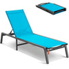 5-Position Adjustable Aluminum Lounge Chair for Patio Garden Poolside Beach