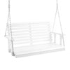 54 x 28 x 23.6 in Classic Solid Wood Porch Swing with Metal Chains